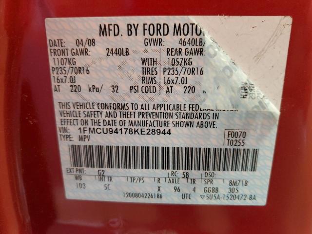 Photo 14 from auction – 2008 FORD ESCAPE LIM with VIN 1FMCU94178KE28944