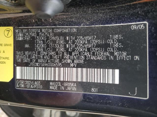 Photo 14 from auction – 2006 TOYOTA HIGHLANDER with VIN JTEDW21A960006595