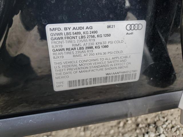Photo 14 from auction – 2021 AUDI Q5 PREMIUM with VIN WA1AAAFY4M2127861
