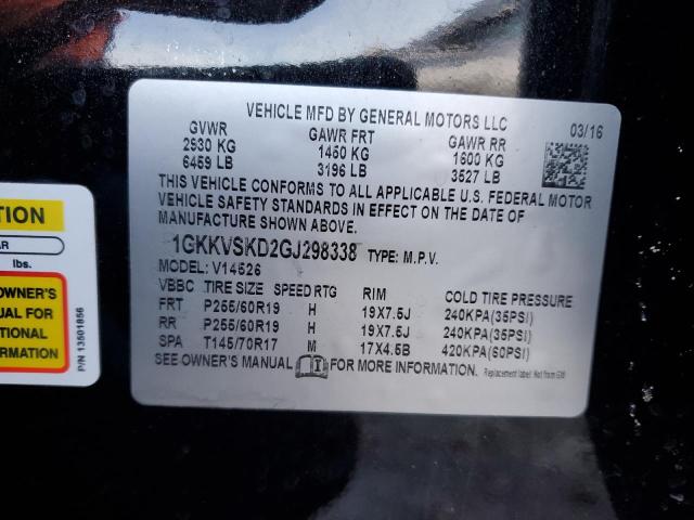 Photo 14 from auction – 2016 GMC ACADIA SLT with VIN 1GKKVSKD2GJ298338
