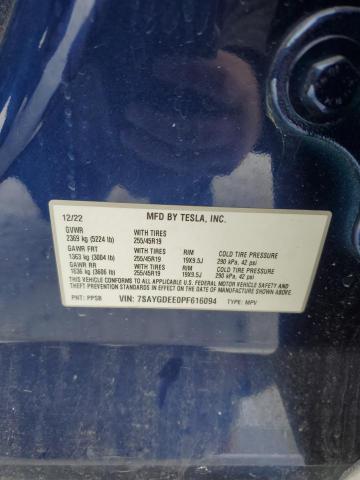 Photo 14 from auction – 2023 TESLA MODEL Y with VIN 7SAYGDEE0PF616094