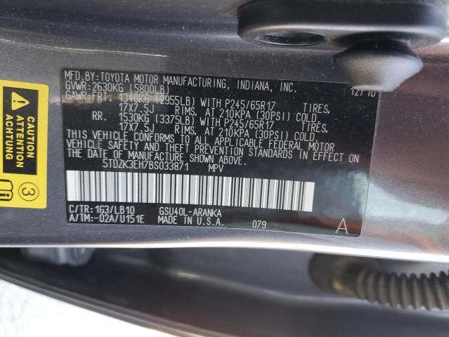 Photo 14 from auction – 2011 TOYOTA HIGHLANDER with VIN 5TDZK3EH7BS033871