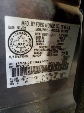 Photo 14 from auction – 2002 FORD ESCAPE XLT with VIN 1FMCU04142KC01469