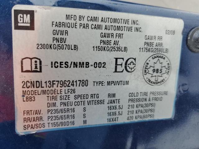 Photo 14 from auction – 2009 CHEVROLET EQUINOX LS with VIN 2CNDL13F796241780