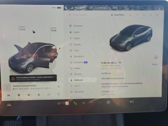Photo 9 from auction – 2022 TESLA MODEL Y with VIN 7SAYGDEE8NF364110