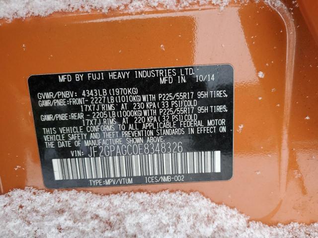 Photo 14 from auction – 2014 SUBARU XV CROSSTR with VIN JF2GPAGC0E8348326