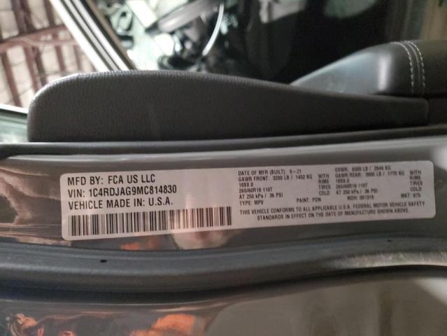Photo 14 from auction – 2021 DODGE DURANGO SX with VIN 1C4RDJAG9MC814830