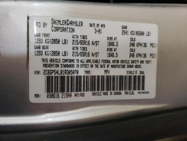 Photo 14 from auction – 2001 CHRYSLER TOWN & COU with VIN 2C8GP54L81R305070