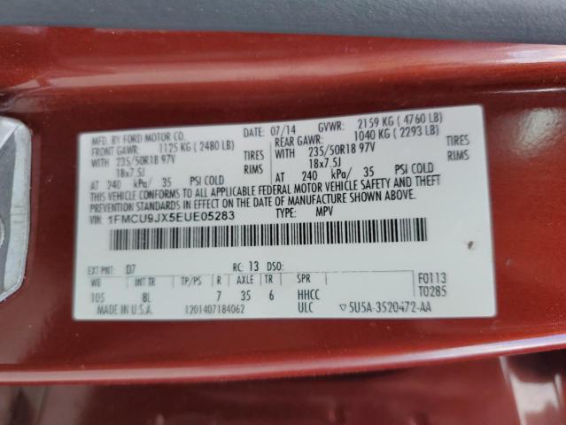 Photo 14 from auction – 2014 FORD ESCAPE TIT with VIN 1FMCU9JX5EUE05283