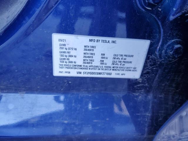 Photo 14 from auction – 2021 TESLA MODEL Y with VIN 5YJYGDEE8MF271860