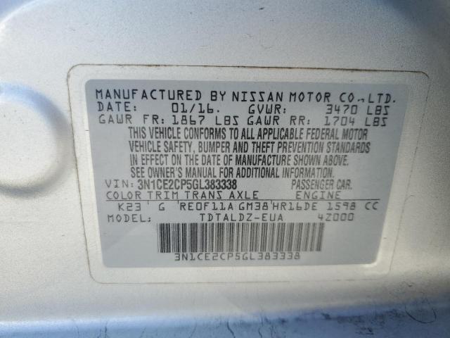 Photo 14 from auction – 2016 NISSAN VERSA NOTE with VIN 3N1CE2CP5GL383338