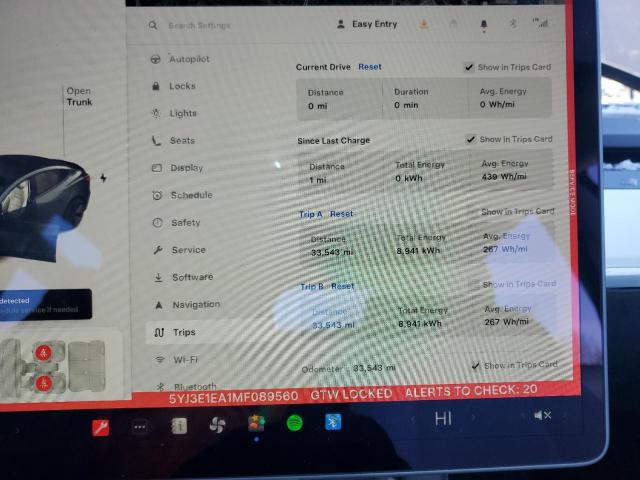 Photo 9 from auction – 2021 TESLA MODEL 3 with VIN 5YJ3E1EA1MF089560