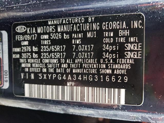 Photo 14 from auction – 2017 KIA SORENTO LX with VIN 5XYPG4A34HG316629