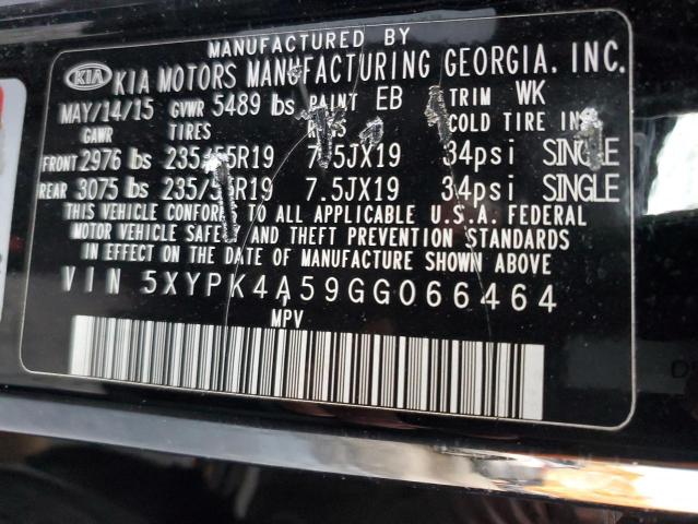 Photo 14 from auction – 2016 KIA SORENTO SX with VIN 5XYPK4A59GG066464