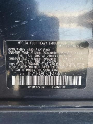 Photo 14 from auction – 2012 SUBARU FORESTER 2 with VIN JF2SHABC5CH444013