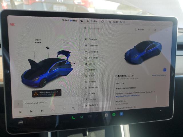 Photo 9 from auction – 2020 TESLA MODEL 3 with VIN 5YJ3E1EA7LF630951