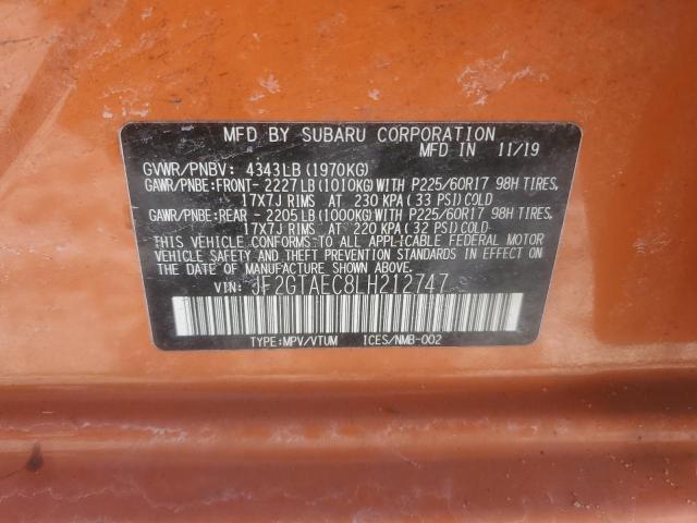 Photo 14 from auction – 2020 SUBARU CROSSTREK with VIN JF2GTAEC8LH212747