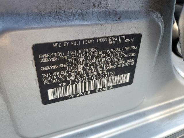 Photo 14 from auction – 2014 SUBARU XV CROSSTR with VIN JF2GPAKCXEH336109