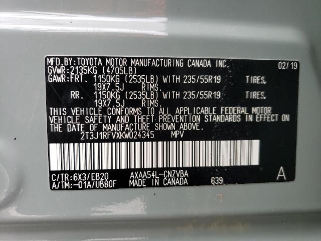 Photo 14 from auction – 2019 TOYOTA RAV4 ADVEN with VIN 2T3J1RFVXKW024345