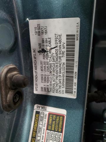 Photo 14 from auction – 2016 HONDA CR-V TOURI with VIN 5J6RM4H95GL022794