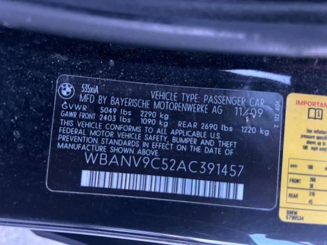 Photo 10 from auction – 2010 BMW 535 XI with VIN WBANV9C5WAC391457