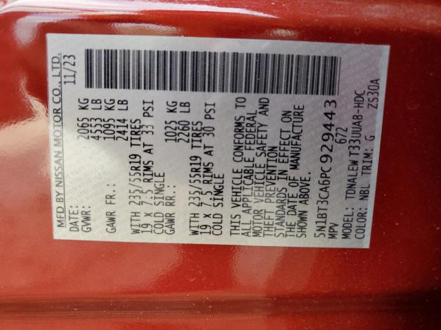Photo 14 from auction – 2023 NISSAN ROGUE SL with VIN 5N1BT3CA6PC929443
