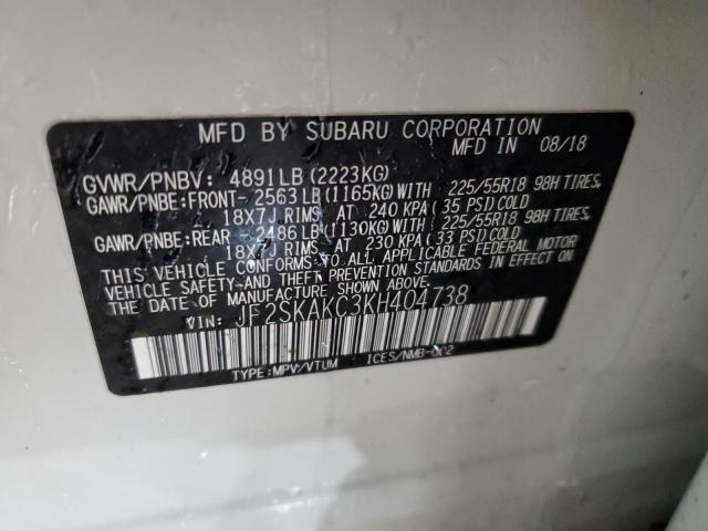 Photo 14 from auction – 2019 SUBARU FORESTER S with VIN JF2SKAKC3KH404738