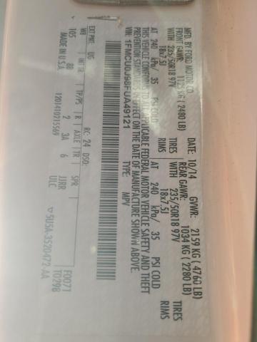 Photo 14 from auction – 2015 FORD ESCAPE TIT with VIN 1FMCU0J98FUA49121
