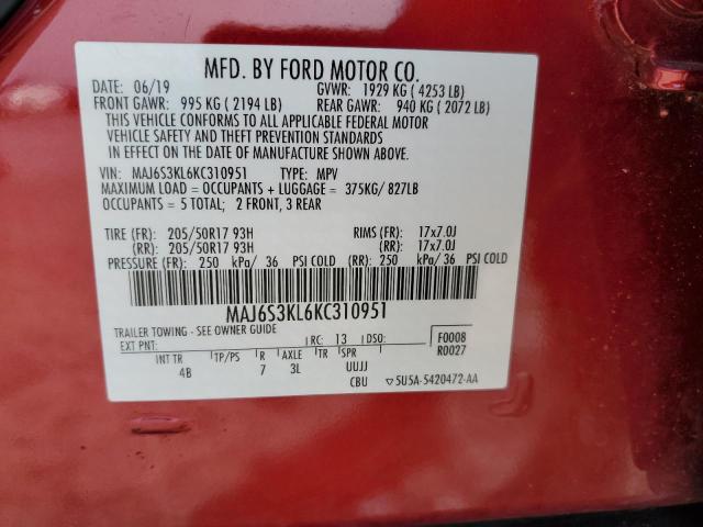 Photo 14 from auction – 2019 FORD ECOSPORT T with VIN MAJ6S3KL6KC310951