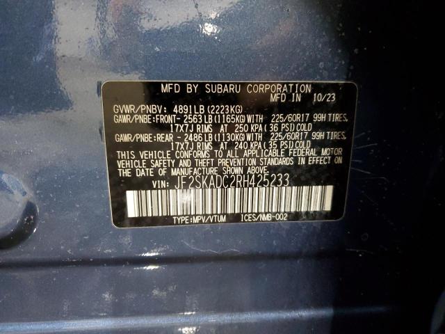 Photo 14 from auction – 2024 SUBARU FORESTER P with VIN JF2SKADC2RH425233