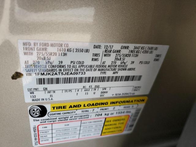 Photo 14 from auction – 2018 FORD EXPEDITION with VIN 1FMJK2AT5JEA09733