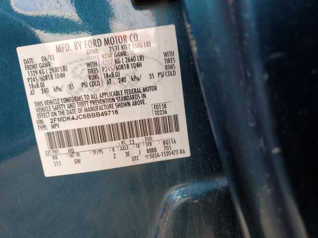 Photo 14 from auction – 2011 FORD EDGE SEL with VIN 2FMDK4JC6BBB49716