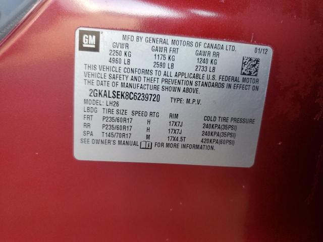 Photo 14 from auction – 2012 GMC TERRAIN SL with VIN 2GKALSEK8C6239720