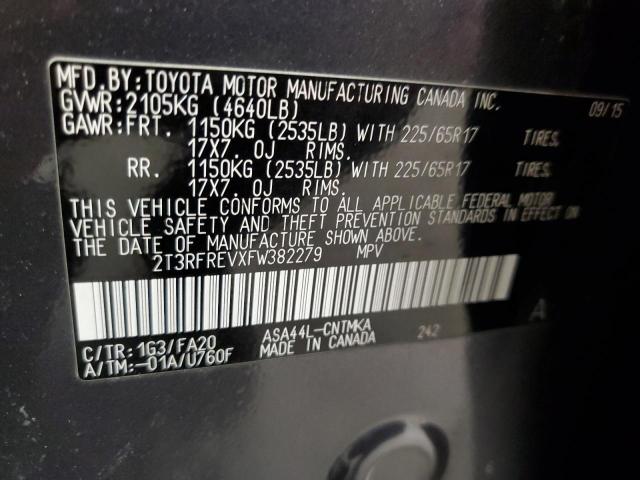 Photo 14 from auction – 2015 TOYOTA RAV4 XLE with VIN 2T3RFREVXFW382279