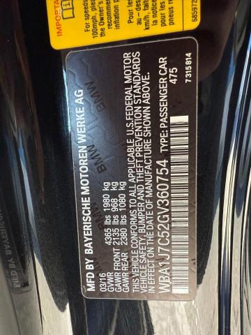 Photo 10 from auction – 2016 BMW M235I with VIN WBA1J7C52GV360754