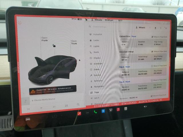 Photo 9 from auction – 2022 TESLA MODEL 3 with VIN 5YJ3E1EB8NF103965