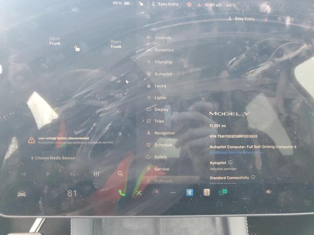 Photo 9 from auction – 2024 TESLA MODEL Y with VIN 7SAYGDED9RF003935