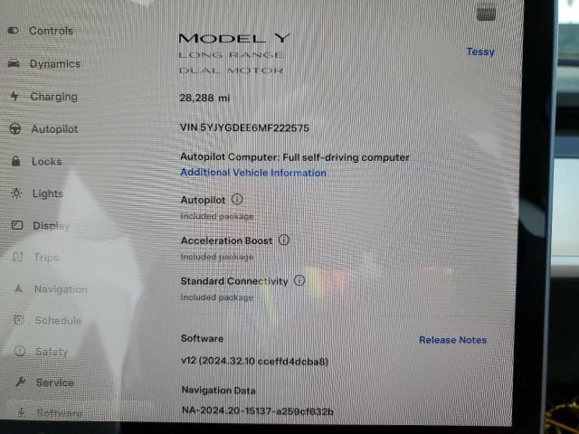 Photo 9 from auction – 2021 TESLA MODEL Y with VIN 5YJYGDEE6MF222575