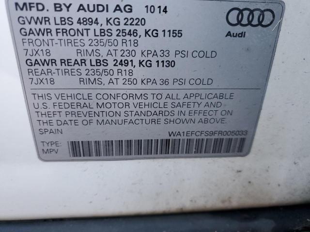 Photo 14 from auction – 2015 AUDI Q3 PREMIUM with VIN WA1EFCFS9FR005033