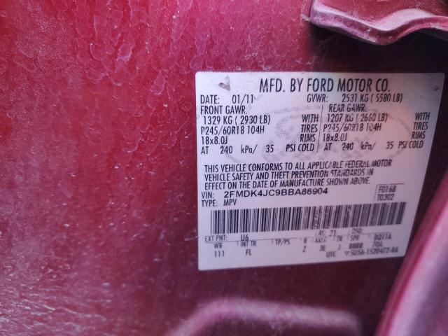 Photo 14 from auction – 2011 FORD EDGE SEL with VIN 2FMDK4JC9BBA86904