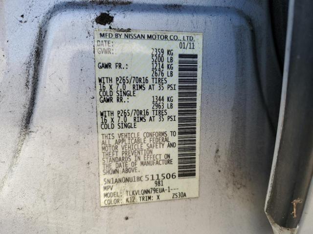 Photo 14 from auction – 2011 NISSAN XTERRA OFF with VIN 5N1AN0NU1BC511506