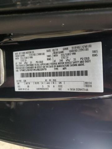 Photo 14 from auction – 2019 FORD ESCAPE SEL with VIN 1FMCU9HD1KUB22970