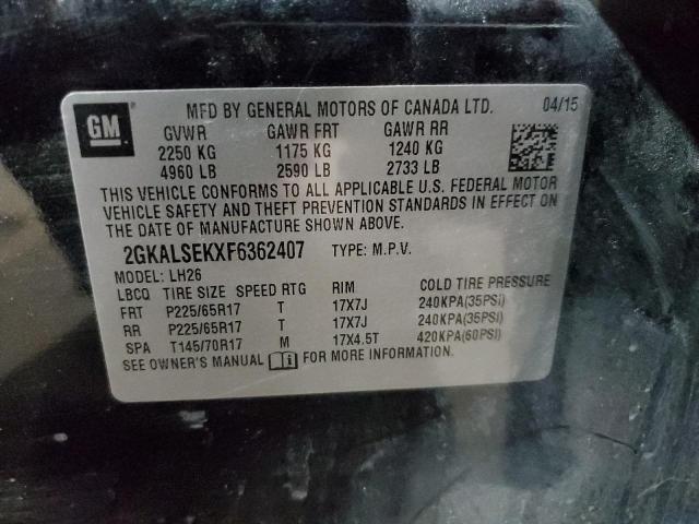 Photo 14 from auction – 2015 GMC TERRAIN SL with VIN 2GKALSEKXF6362407
