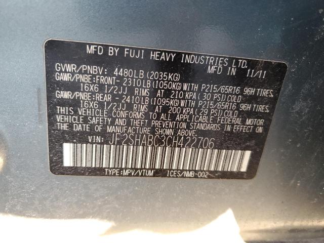 Photo 14 from auction – 2012 SUBARU FORESTER 2 with VIN JF2SHABC3CH422706