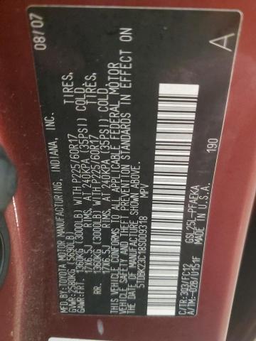 Photo 14 from auction – 2008 TOYOTA SIENNA LE with VIN 5TDBK23C18S009318