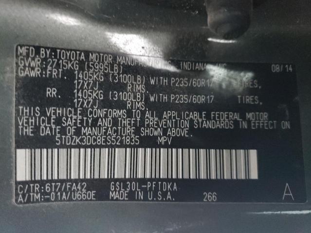 Photo 14 from auction – 2014 TOYOTA SIENNA with VIN 5TDZK3DC8ES521835