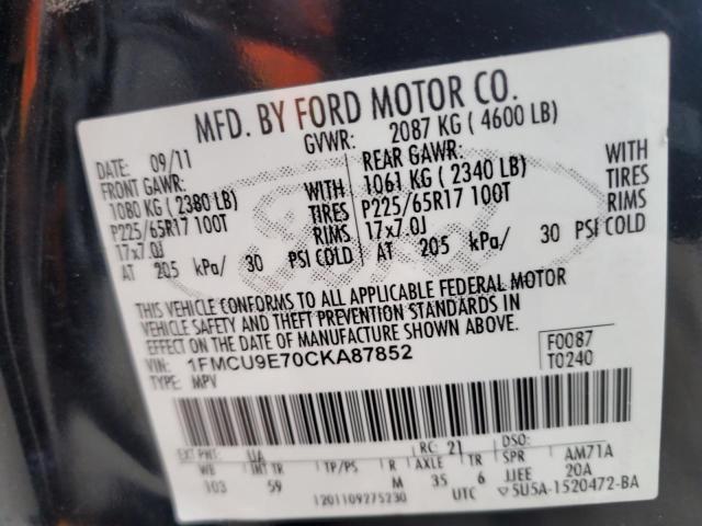 Photo 14 from auction – 2012 FORD ESCAPE LIM with VIN 1FMCU9E70CKA87852