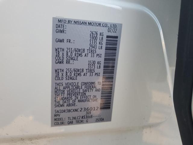 Photo 14 from auction – 2022 NISSAN PATHFINDER with VIN 5N1DR3BCXNC236012