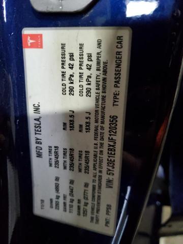 Photo 14 from auction – 2018 TESLA MODEL 3 with VIN 5YJ3E1EBXJF120356