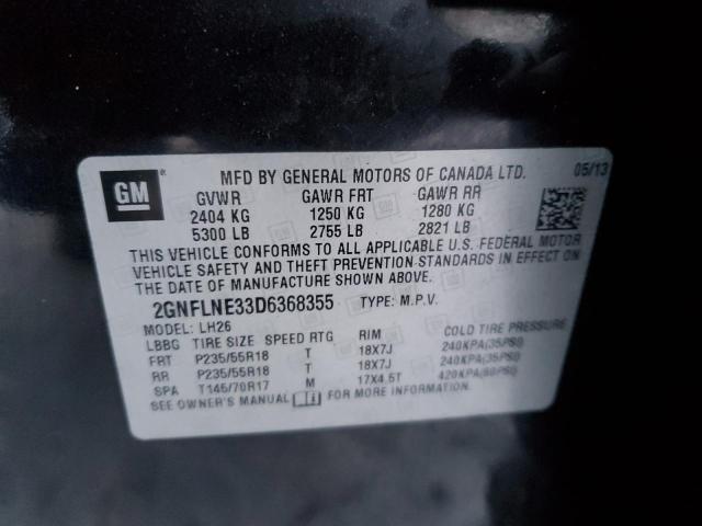 Photo 14 from auction – 2013 CHEVROLET EQUINOX LT with VIN 2GNFLNE33D6368355